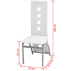 Avis vidaXL Chaises à manger lot de 2 blanc similicuir