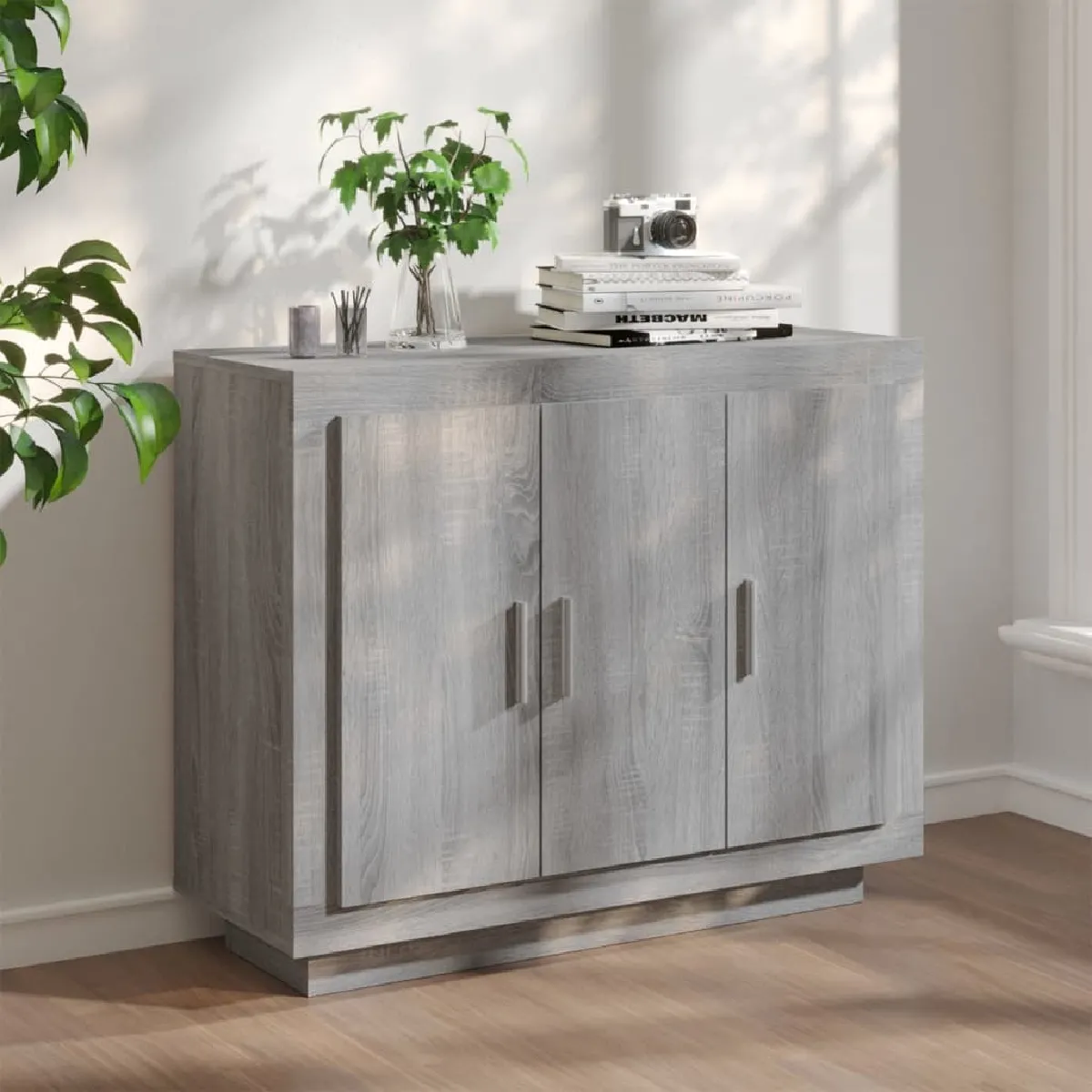 Maison Chic Buffet,Meuble de Rangement,commode pour salon,Cuisine Sonoma gris 92x35x75 cm Bois d'ingénierie -MN43235