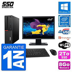 PC Lenovo M800 SFF Ecran 22" Intel G4400 RAM 8Go SSD 2To Windows 10 Wifi · Occasion 