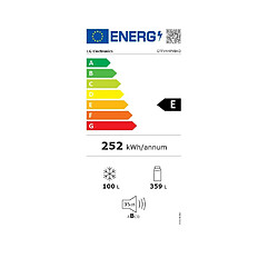 Réfrigérateur combiné 70cm 459l nofrost - GTFV44PYBKD - LG
