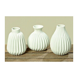 Wadiga Set de 3 Petits Vases Design en Porcelaine Blanche