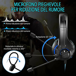 Chrono Casque de jeu pour PS4, PC, PS5, Xbox One, avec microphone pliable, suppression du bruit, 3D Surround stéréo audio, contrôle du volume et 3,5 mm Plug pour ordinateur portable Mac TM-70(noir)