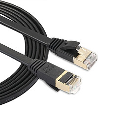 Wewoo Pour modem routeur réseau LAN noir - Construit avec des connecteurs RJ45 blindés 1,8 m CAT7 10 Gigabit Ethernet Ultra plat Patch Cable