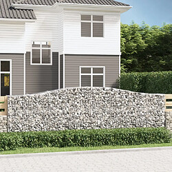 vidaXL Paniers à gabions arqués 7 pcs 400x50x120/140 cm Fer galvanisé