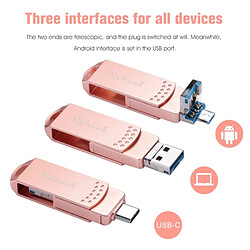 Avis Wewoo Clé USB iPhone iDisk 3 en 1 16G Type-C + Micro USB + USB 3.0 Disque flash push-pull métal avec fonction OTG (Noir)