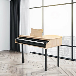 Meuble pour Clavier Pärumm Caccini 139x96,5x96cm avec Pupitre et Pieds Démontables, Fabriqué en Bois de Pin Couleur Naturelle