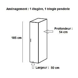 Inside 75 Colonne de rangement LUND penderie chêne naturel 50 x 54 cm profondeur