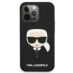 Karl Lagerfeld Silicone Ikonik Karl`s Head - Coque pour iPhone 13 Mini (Noir) 