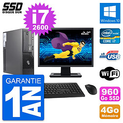 PC Fujitsu E500 E85+ DT Ecran 22" i7-2600 RAM 4Go SSD 960Go Windows 10 Wifi · Occasion 