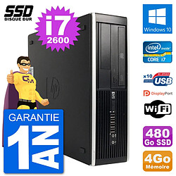 PC HP Compaq 6200 Pro SFF Intel i7-2600 RAM 4Go SSD 480Go Windows 10 Wifi - Occasion