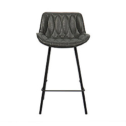 Mes Lot de 2 chaises de bar H66 cm en PU noir