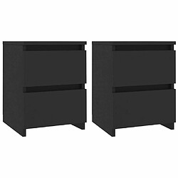 Maison Chic Lot de 2 Tables de chevet,Table de nuit,Table d'appoint pour salon Noir 30 x 30 x 40 cm Aggloméré -MN61231