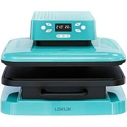 LOKLiK Auto Heat Press Bleu Presse Chauffante Compacte Thermocollante Impression Textile