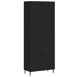 vidaXL Buffet haut Noir 69,5x34x180 cm Bois d'ingénierie