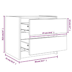 vidaXL Tables de chevet 2 pcs blanc 40x31x35,5 cm bois de pin massif pas cher