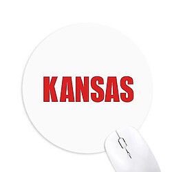 Universal Kansas America City Red Mousepad Round Rubber Mouse Pad non glissée Game