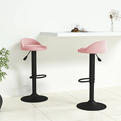 vidaXL Tabourets de bar lot de 2 rose velours 