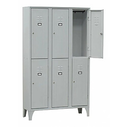 Armoire Vestiaire Multicases 3 Colonnes 6 Cases - L2G 