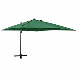 Maison Chic Parasol Jardin | Parasol déporté avec mat et lumières LED Vert 300 cm - GKD87399