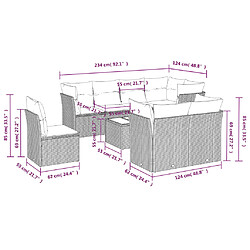 Acheter vidaXL Salon de jardin avec coussins 9 pcs beige résine tressée