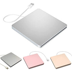 Elixir Fente USB 2.0 externe Lecteur DVD VCD Graveur de CD Lecteur graveur pour Mac OS / WindowsME / 2000 / XP / Vista / 7 Rose