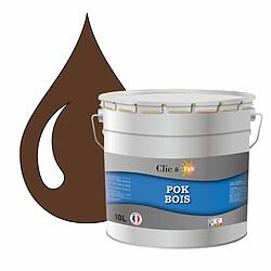 Pok Peinture de Finition Solvantée Laque Semi-Brillante Boiseries Intérieures et Extérieures - 10L - RAL 8011 - Brun Noisette