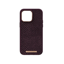 NJORD Coque pour iPhone 14 Pro Max MagSafe en Cuir de Saumon Violet