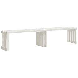 Maison Chic Banc de jardin | Banquette de jardin | Chaise Relax extensible blanc 212,5x40,5x45cm bois massif pin -MN41570