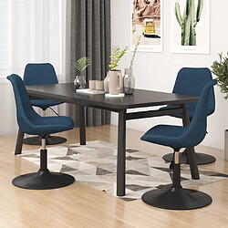 vidaXL Chaises pivotantes à manger lot de 4 Bleu Velours 