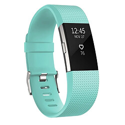 Wewoo Bracelet pour montre connectée Dragonne sport ajustable carrée FITBIT Charge 2 Cyan 