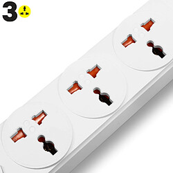 Acheter Multiprise 3 prises + 4 ports USB 2,4A Câble 2m Antistatique Inkax Blanc