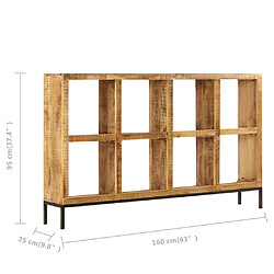 vidaXL Buffet 160x25x95 cm Bois de manguier massif pas cher