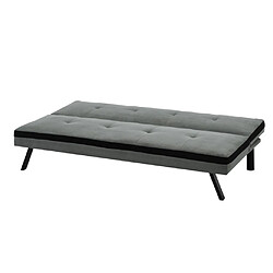 Vente-Unique Canapé convertible clic-clac en tissu SKALA - Gris et bande noire pas cher