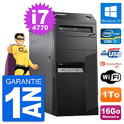 PC Tour Lenovo ThinkCentre M83 Intel i7-4770 RAM 16Go Disque 1To Windows 10 Wifi - Occasion