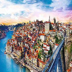 trefl Puzzle Panorama modèle la Ville de Porto au Portugal 500 pièces, 29502, Multicolore