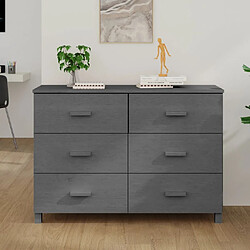 Maison Chic Buffet,Meuble de Rangement,commode pour salon,Cuisine HAMAR Gris foncé 113x40x80 cm Bois massif de pin -MN92574