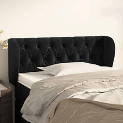 Maison Chic Tête de lit scandinave avec oreilles,meuble de chambre Noir 103x23x78/88 cm Velours -MN35364