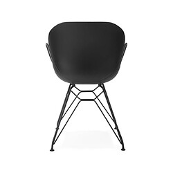 Acheter Mes Lot de 2 fauteuils design noir piétement métal noir- UMILA