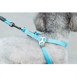 Wewoo Pour chien + Harnais + bleu Laisse Trois ensembles, M, Tour de poitrine: 43-67cm, Col Taille du col: 33-52cm, Poids de l'animal: 15kg Dessous Collier pas cher