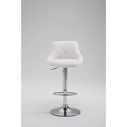 Avis Decoshop26 2x Tabourets de bar en synthétique blanc pivotant avec repose-pieds TDB10086