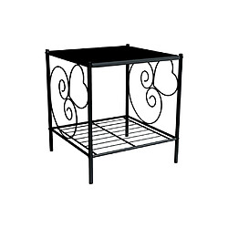 Vente-Unique Lot de 2 tables de chevet romantique - 1 tablette - Métal - Noir - VIVIAN