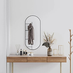 vidaXL Miroir mural Noir 90x40 cm Ovale