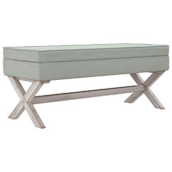 Helloshop26 Tabouret de rangement 110 x 45 x 49 cm velours gris clair 02_0010868