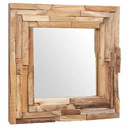 Avis Decoshop26 Miroir décoratif carré Teck marron 60 x 60 cm DEC022671