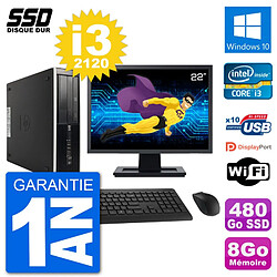 PC HP Compaq 6200 Pro SFF Ecran 22" i3-2120 RAM 8Go SSD 480Go Windows 10 Wifi · Occasion 