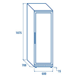 COOLHEAD Armoire Réfrigérée Positive ABS Porte Vitrée - 400 Litres - Cool Head