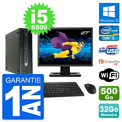 PC HP 600 G2 SFF Ecran 27" Intel i5-6500 RAM 32Go Disque 500Go Windows 10 Wifi · Occasion 