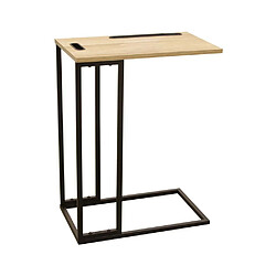 The Home Deco Factory Table d'appoint en bois et métal avec support tablette.