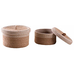 Aubry Gaspard Boite en jute naturelle et blanche (Lot de 2). Boite en jute naturelle et blanche (Lot de 2)