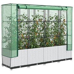 vidaXL Jardinière surélevée avec housse aspect rotin 160x40x138 cm 